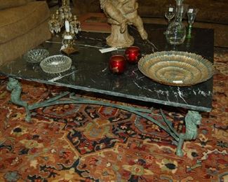 Granite and metal coffee table