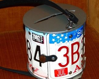 Unique purse made from license plates