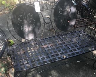 Metal patio settee