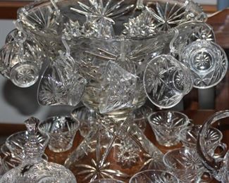 Lead crystal punch bowl ( one of two).  Gorgeous.