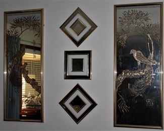 Exotic Oriental themed mirrors are very striking.