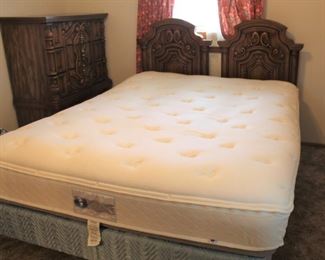 Dimensional bedroom suite with pillow top queen mattress.  