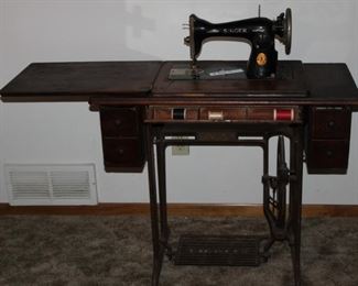 Antique Singer Treadle Sewing Machine with Cabinet