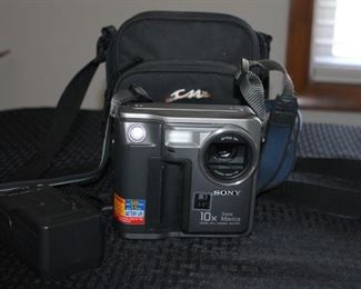 Sony digital camera front view.