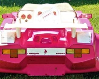 Collectible Power Wheels Vintage Barbie Lamborghini 1995 Powered Ride-On Car Vehicle Pink