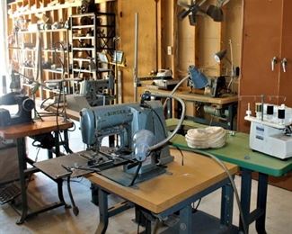 Commercial sewing and upholstery equipment.