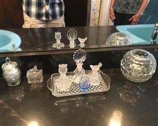 . . . some of the fine glassware pieces.