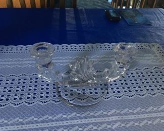 . . . one of a pair of glass candle sticks
