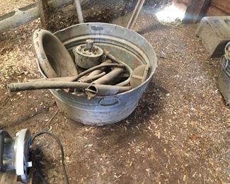 . . .one of two galvanized wash tubs