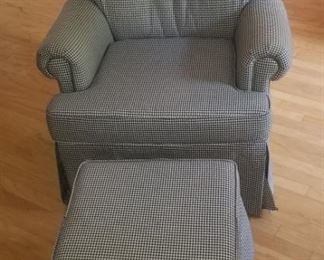 Adorable black/white checkered rocker and matching ottoman