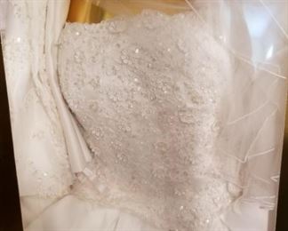 Gorgeous wedding gown and veil