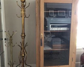Two brass coat and hat stands for sale