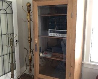 Pine armoire with shelves and glass door 33"w x 21"d x 78"h asking $340