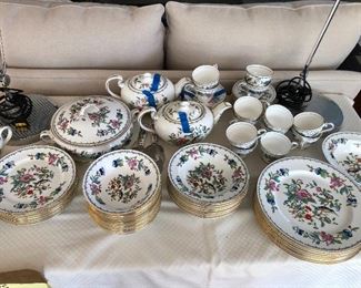 Pembroke by Aynsley china set with many serving pieces.  Service for 8 with extra bowls asking $380