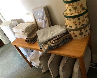 bedding and useful narrow table for sale