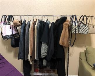Furs, leather coats and purses