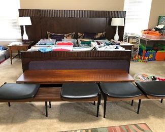 Mid century modern sliding benches and another king bed