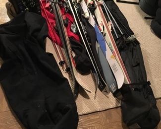 skis, poles  and boots