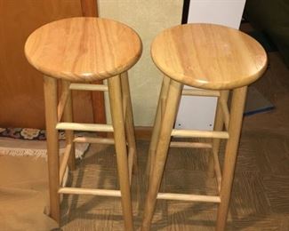 (2) wooden stools