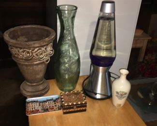 Lava lamp w/ Lenox Vase, Planter, glass vase
