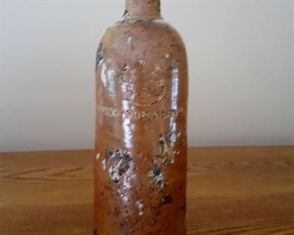 1877 German Clay Stoneware Bottle for Herzogthum Nassau Mineral Water / Selters