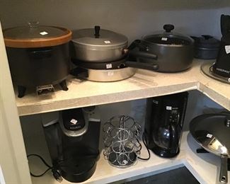 Assorted small appliances.