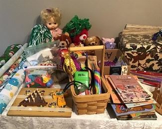 Toys, books, games.