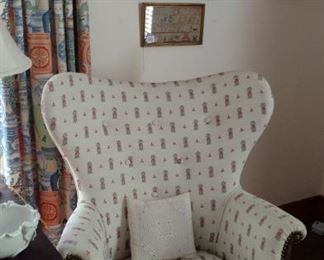 Upholstered Wing Back Chair