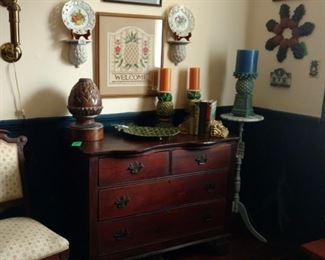 Eastlake Chair, Oak Chest, Marble-top Plant Stand