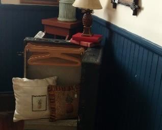 Steamer Trunk, Shoe Cobblers Seat, Vintage Davison's ( Rich's) Rug (Matching Pair)