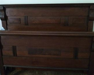 Full Size Victorian Bed with Wooden Side Rails