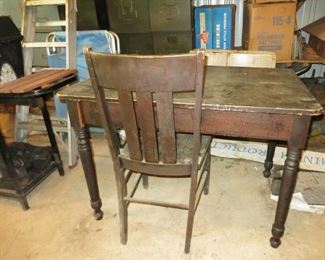 Antique table & chair