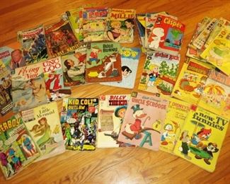 Many comic books, many are 10, 12 & 15 cent from 1950's and 1960's.  In good condition, not mint!
