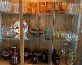  China cabinet with glassware 