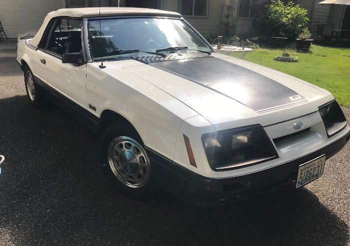 Original owner
111,000 miles
1985 GT Mustang 
Soft top convertible
Fox body
No pony
5 liter 
5 speed