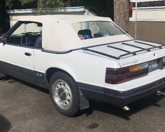 Original owner
111,000 miles
1985 GT Mustang 
Soft top convertible
Fox body
No pony
5 liter 
5 speed