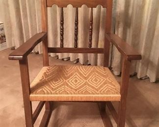 rocking chair with rattan seat