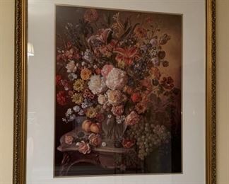 Large Framed Floral Print