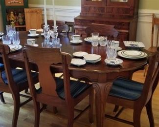 Beautiful dining table with vintage chairs