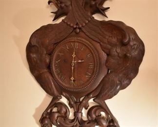 Fantastic hand carved Black Forest wall clock 