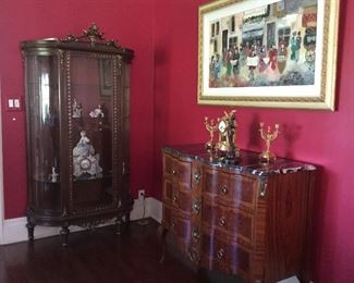 French china closet with French clock