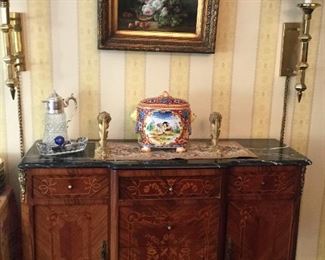 French marble top sideboard