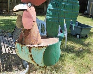 Large metal chicken