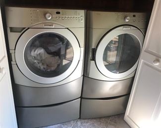 Upright washer and electric dryer by Kitchen Aid