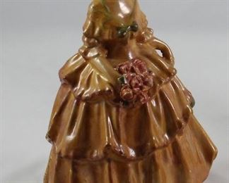 Vintage Carnival Chalk-ware Southern Belle Figurine (7”H)