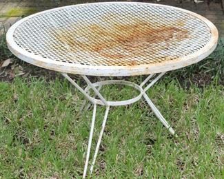 Vintage Mid Century Wrought Iron Mesh Garden Table