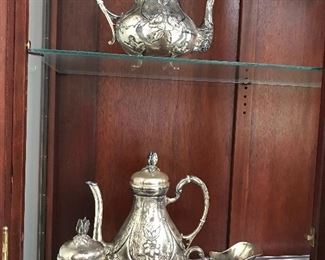 Handerbeit Sterling Silver coffee & tea set , other sterling pieces and lot's of plate