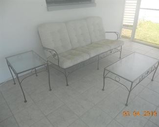 Wrought Iron Patio Set (Couch, 2 Chairs, Coffee table and Side Table)