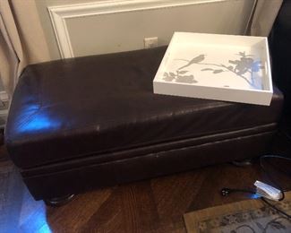 LEATHER OTTOMAN