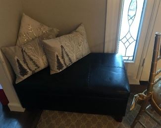 LEATHER STORAGE OTTOMAN